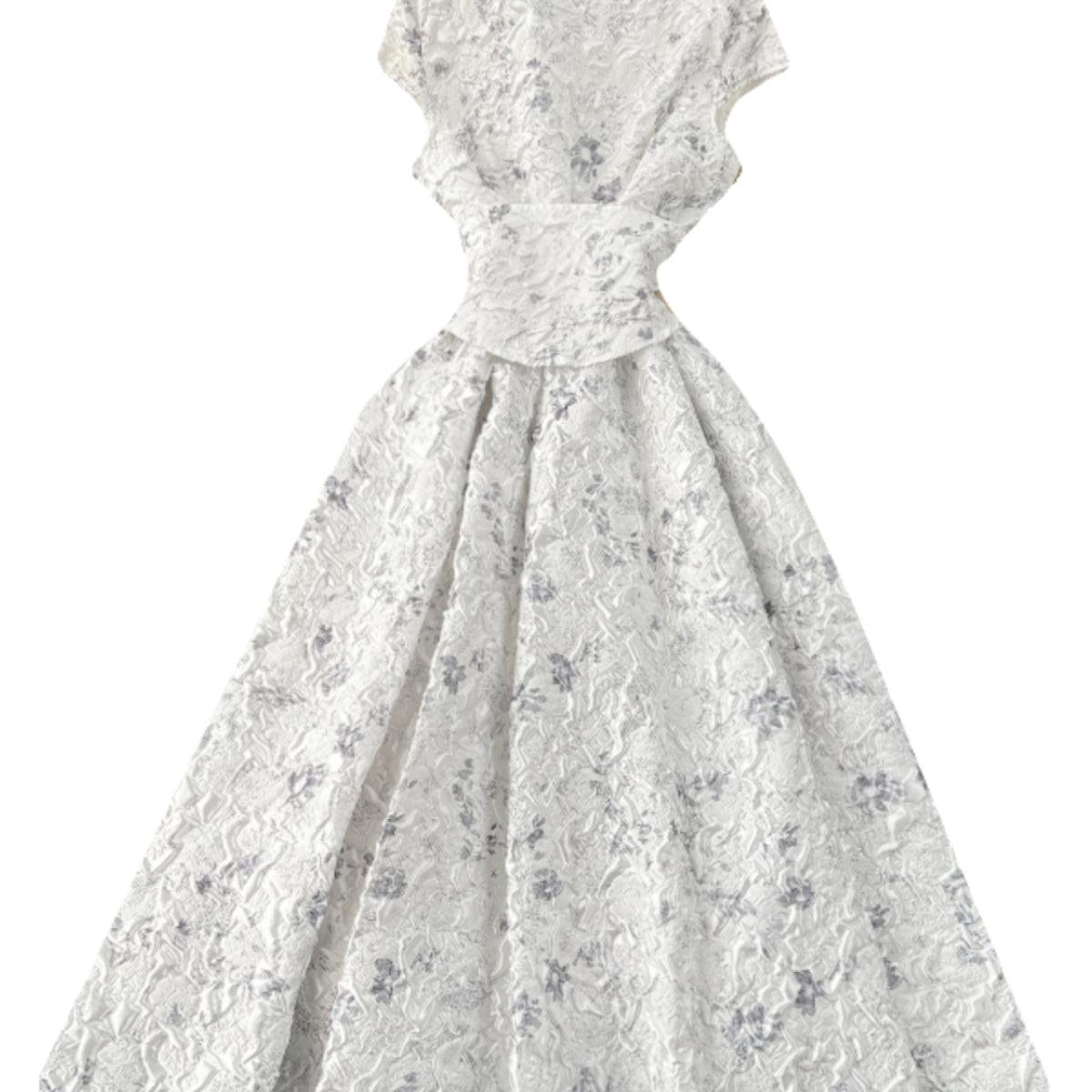 Courtly Jacquard Lace-up Girdling Dress