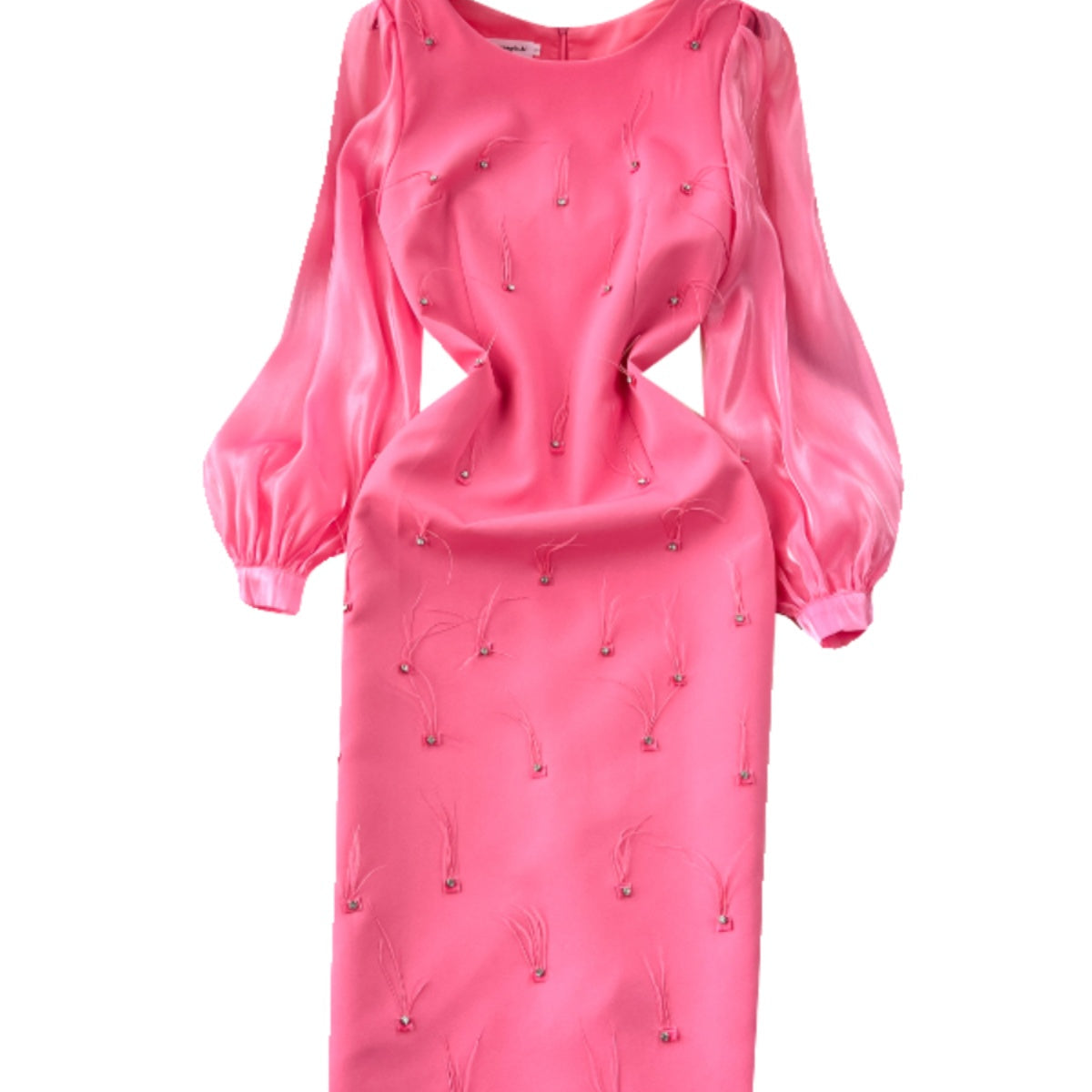 Rhinestone Studded Solid Color Dress