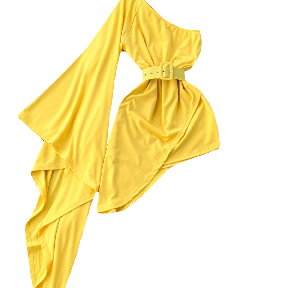 Niche Asymmetric Flared Sleeve Dress