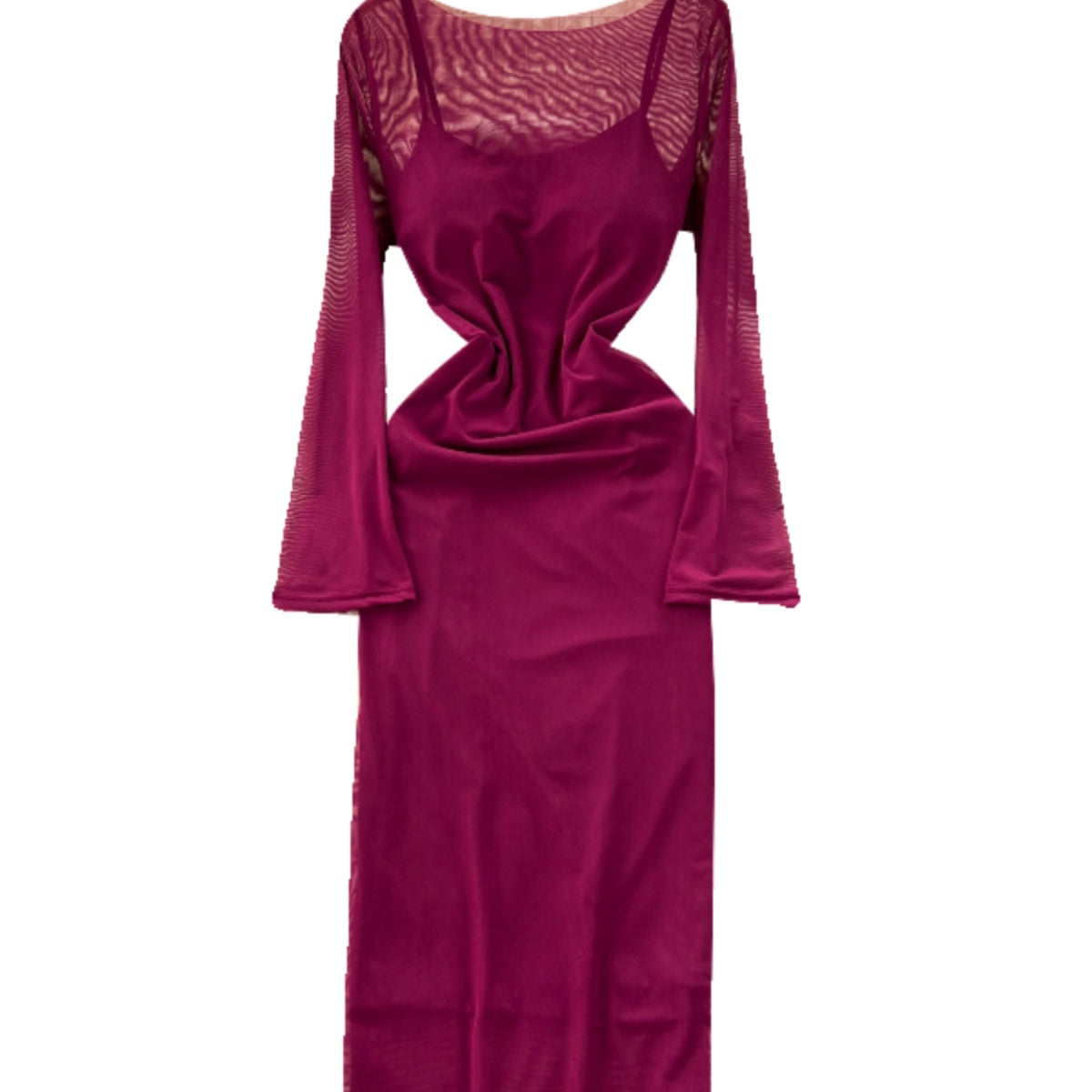 Mesh Dress&Slip Dress Elegant 2Pcs