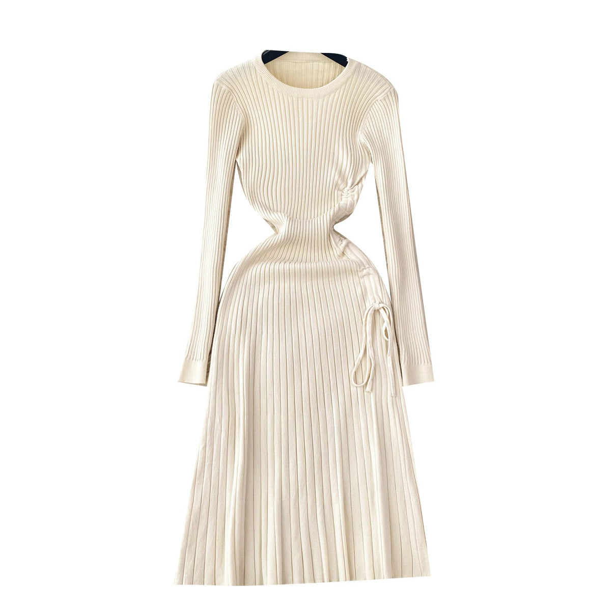 Solid Color Slim-fitting Knitted Dress