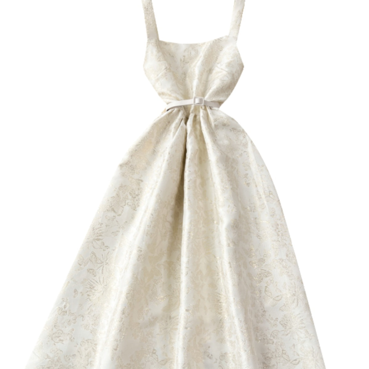 Courtly Floral Jacquard Slip Dress