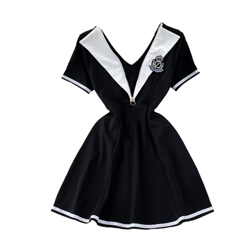 Mariner Color Blocking V-neck Dress