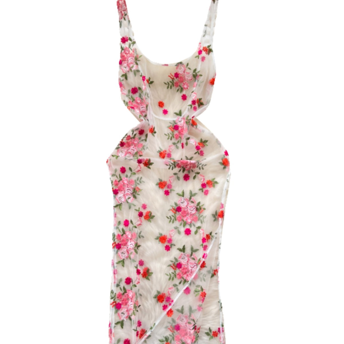 3d Floral Embroidered Outwear Dress