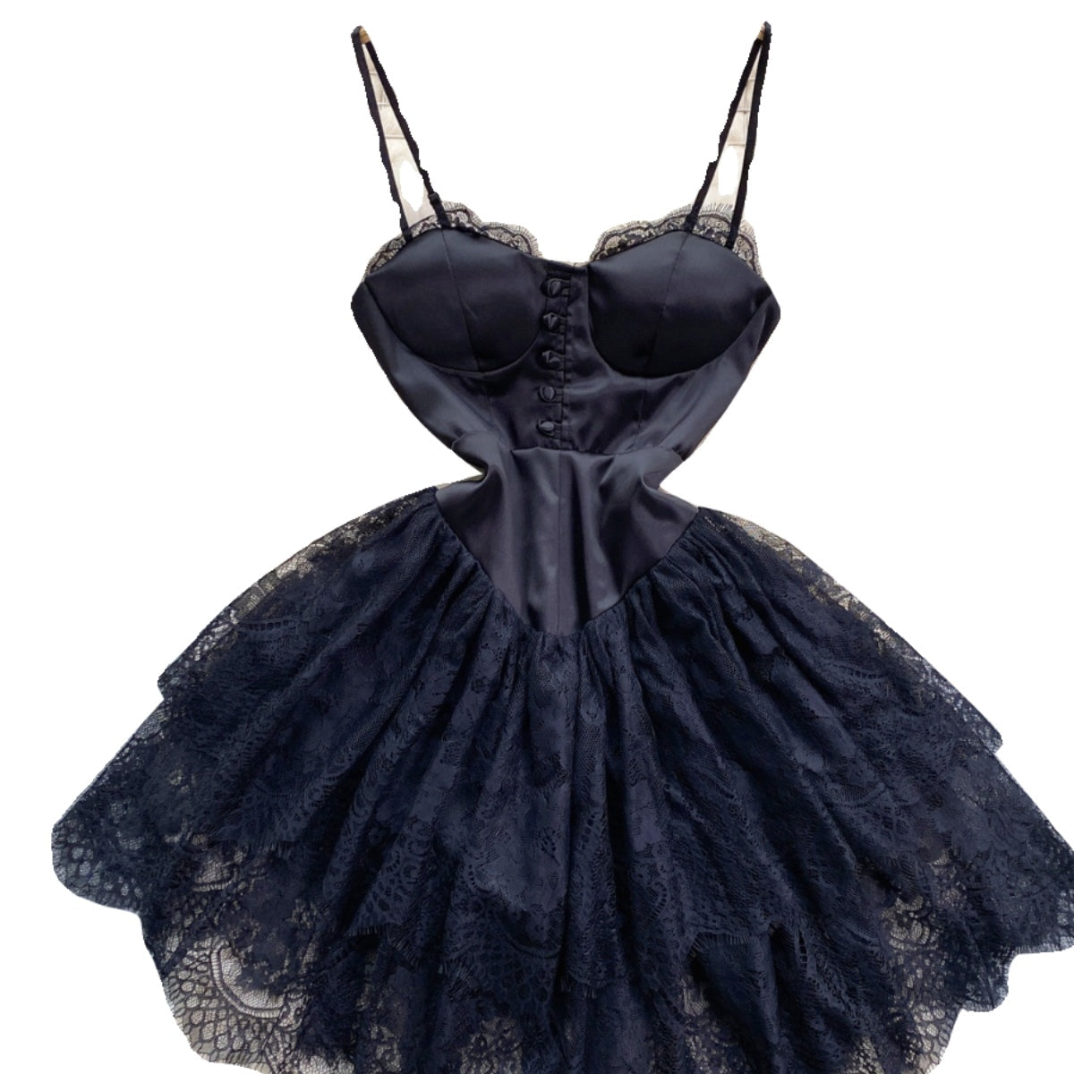 High-end Lace Puffy Slip Dress