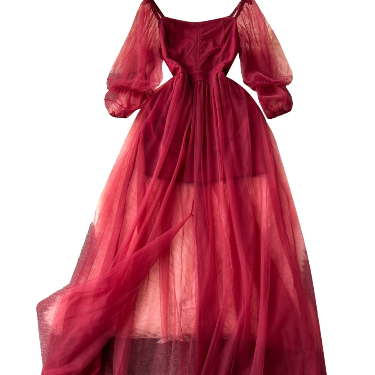 Solid Color Fairy Mesh Dress