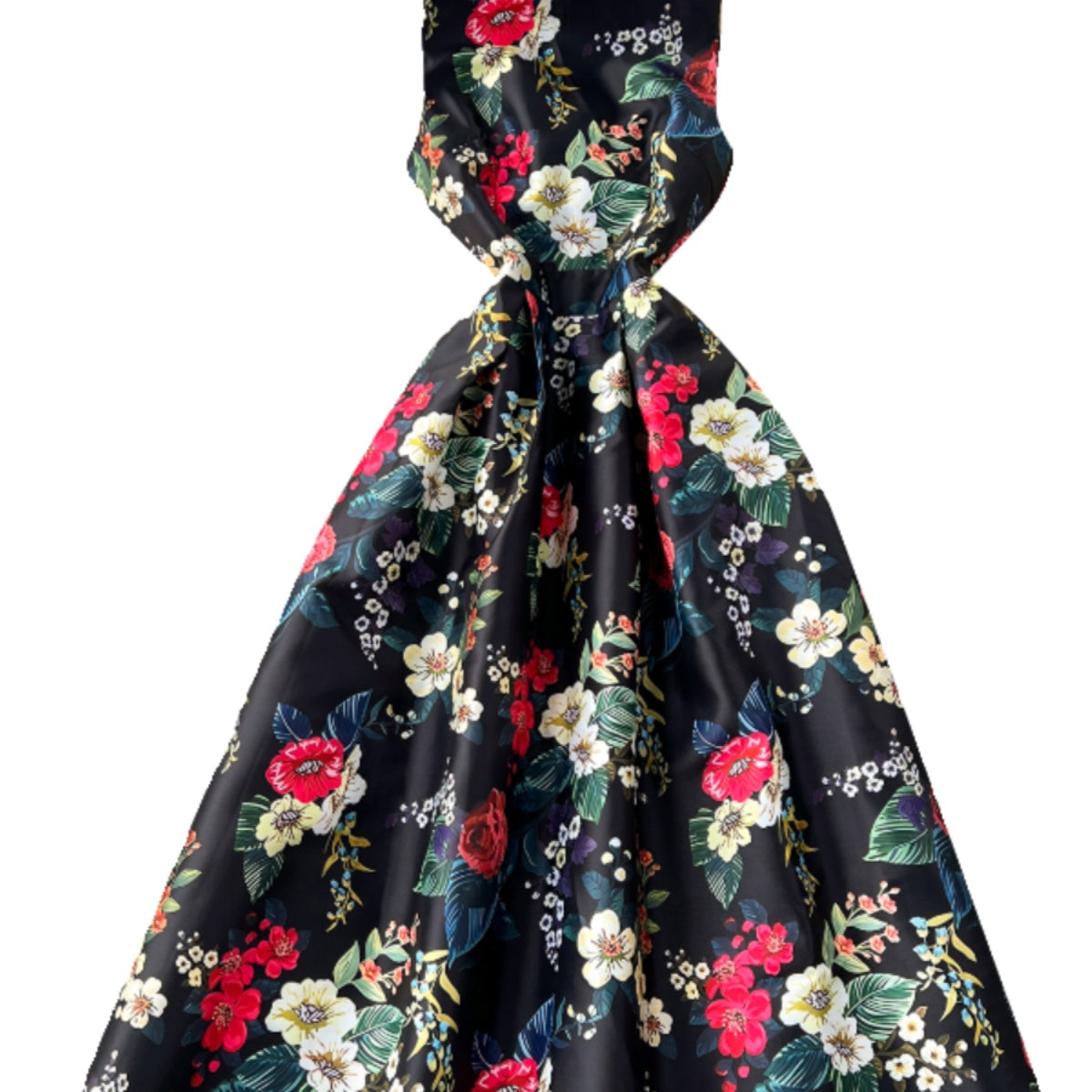 Courtly Sleeveless Floral Printed Dress