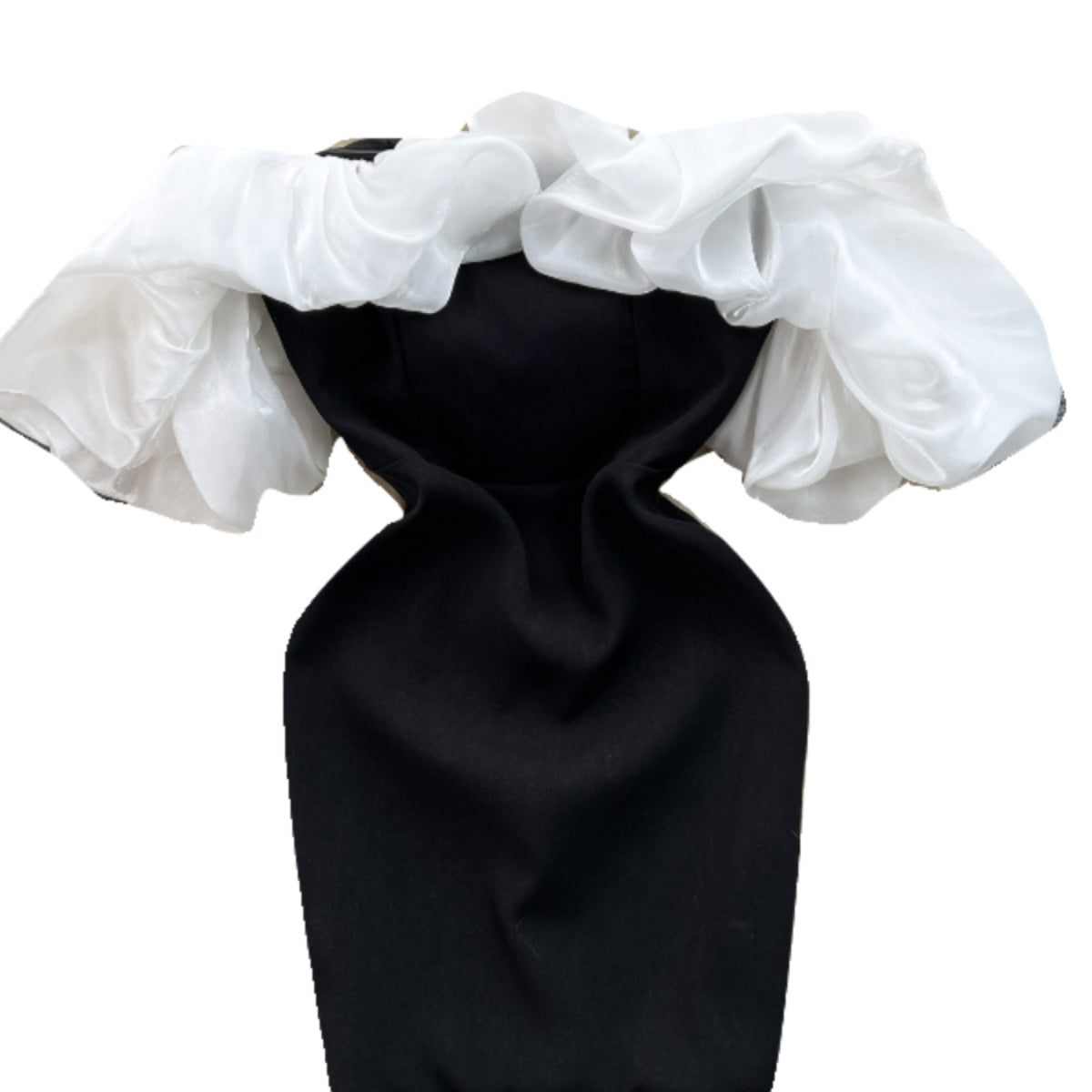 High-end Color Blocking Black Dress