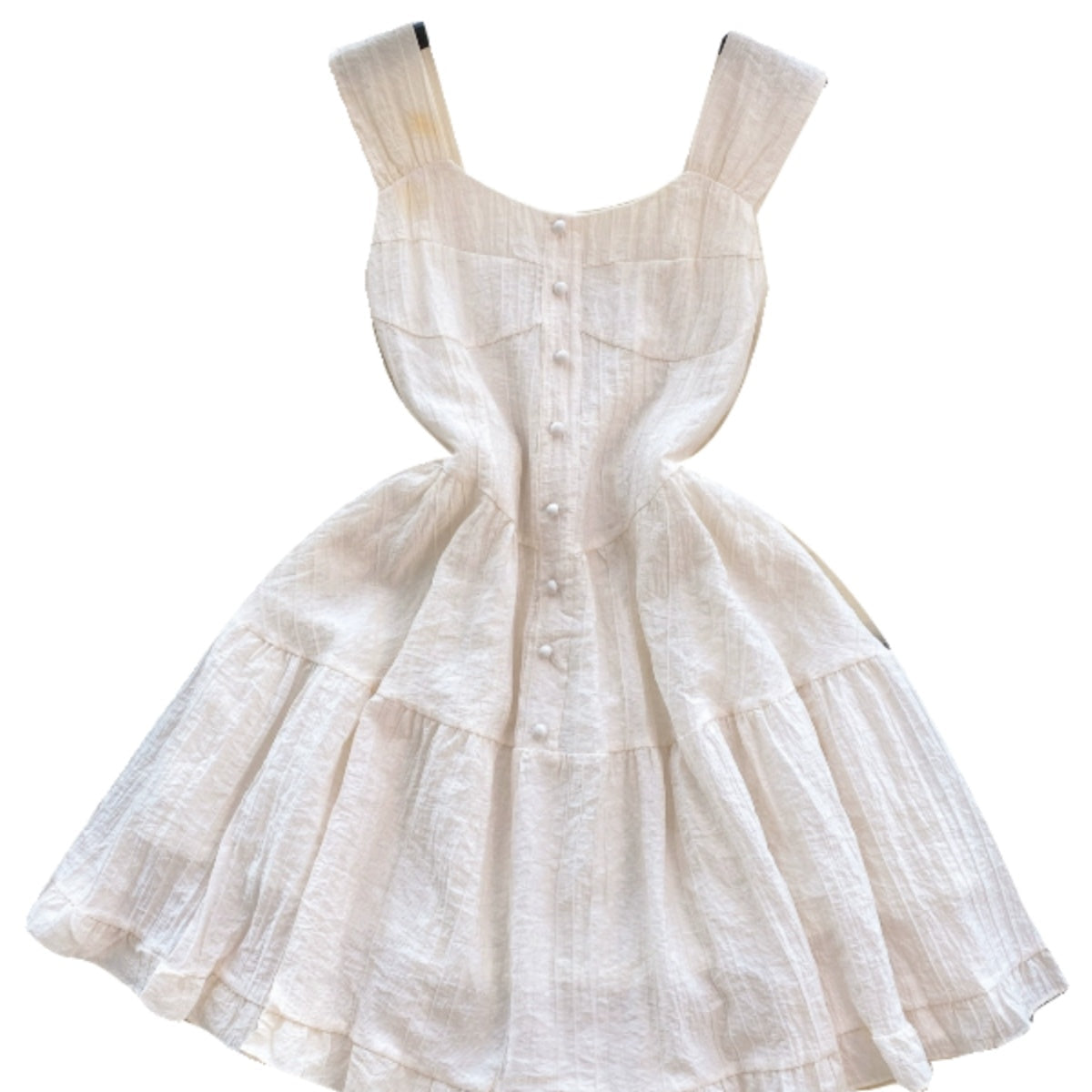 Niche Pleated Apricot Slip Dress