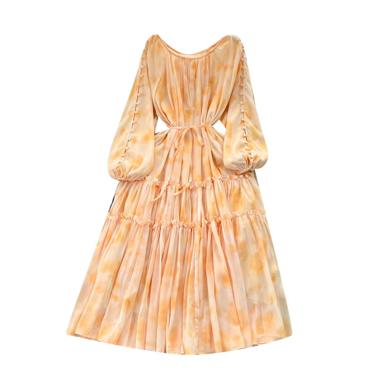 Fairy Draped Tie-dye Floral Dress