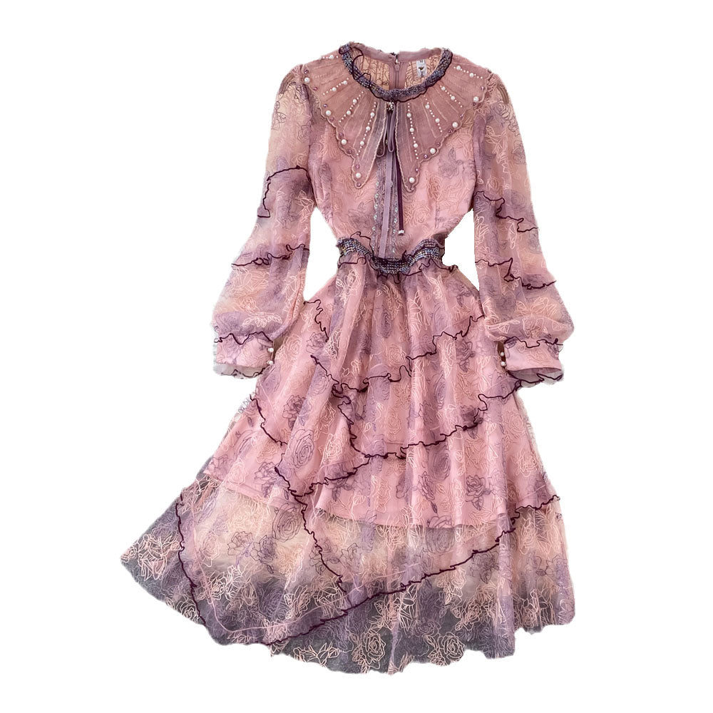 Fairy Beaded Lace Puffy Dress