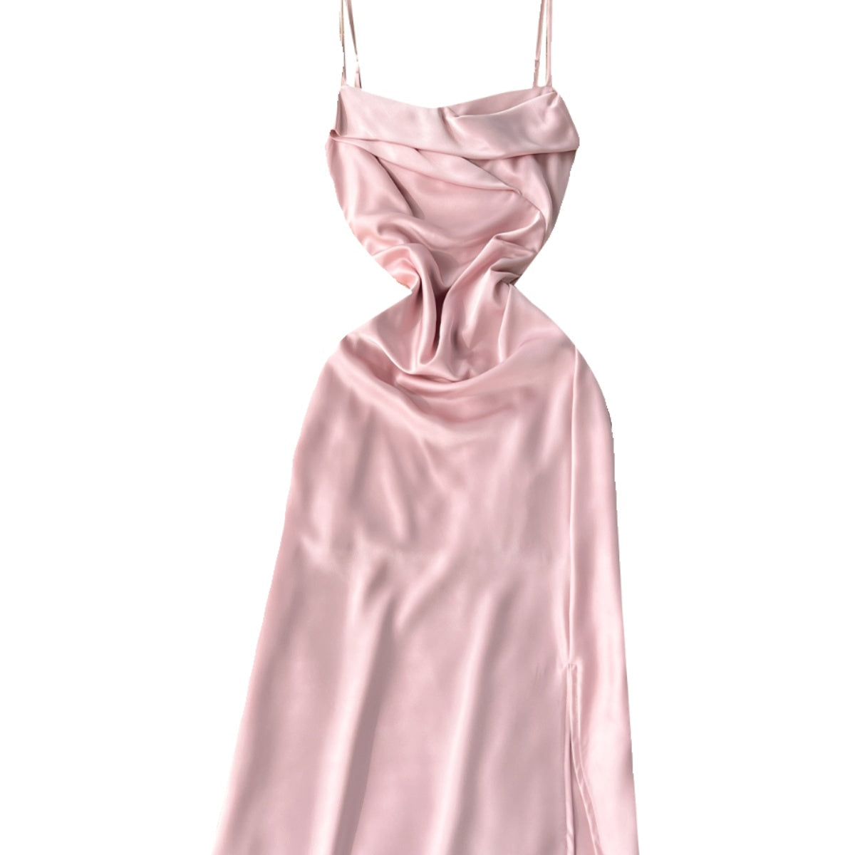 French Style Pleated Split Slip Dress