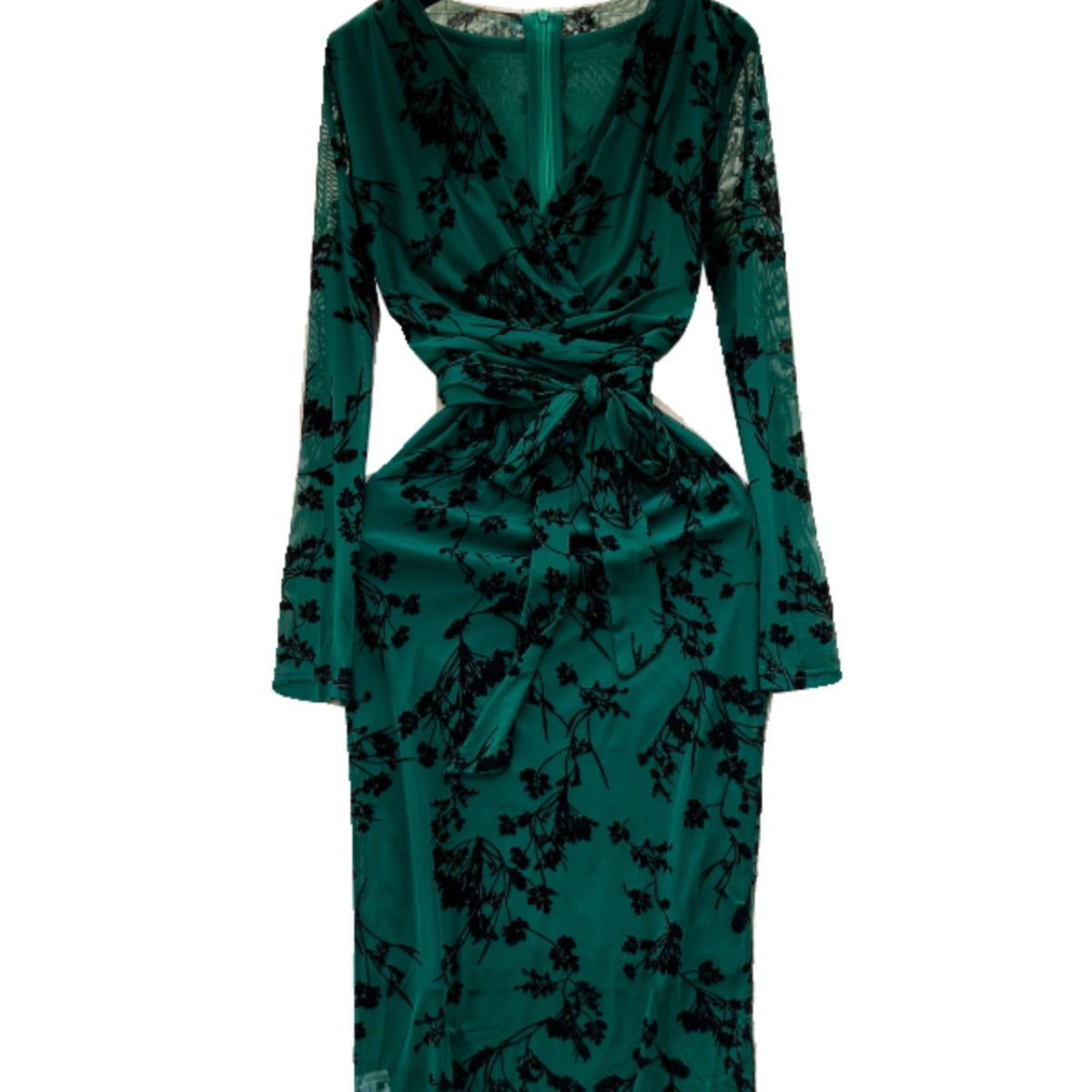 Elegant Lace-up Floral Printed Dress