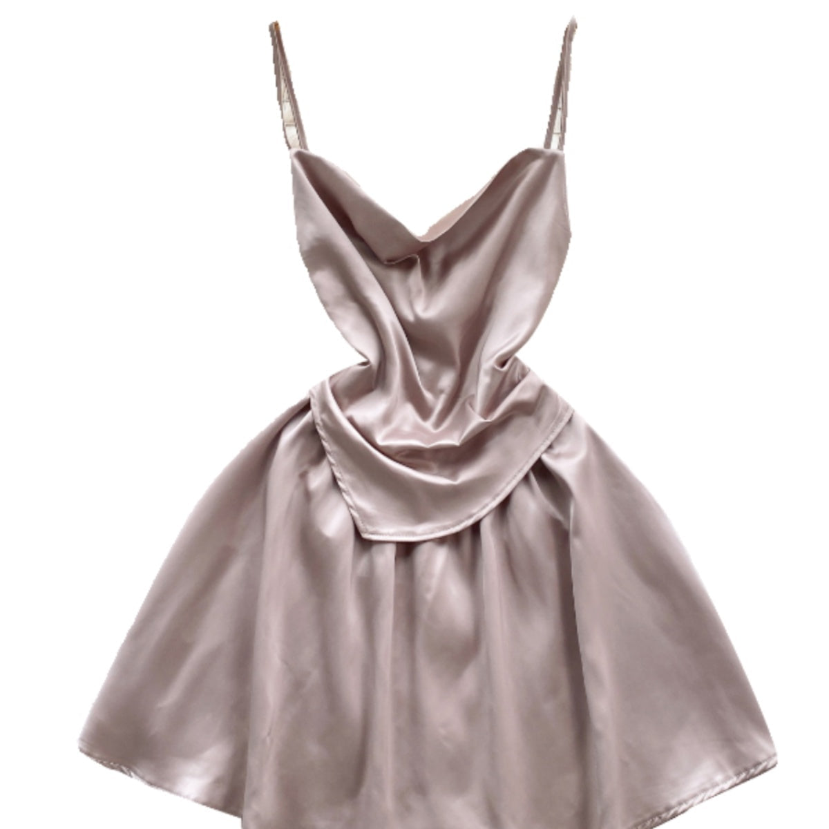 Satin A-line Pleated Slip Dress