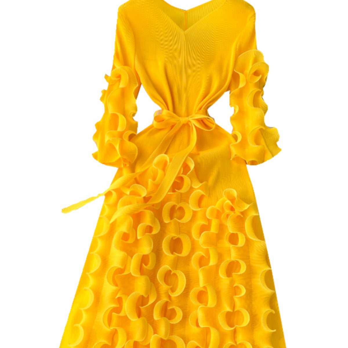 Irregular Design 3d Ruffled Dress