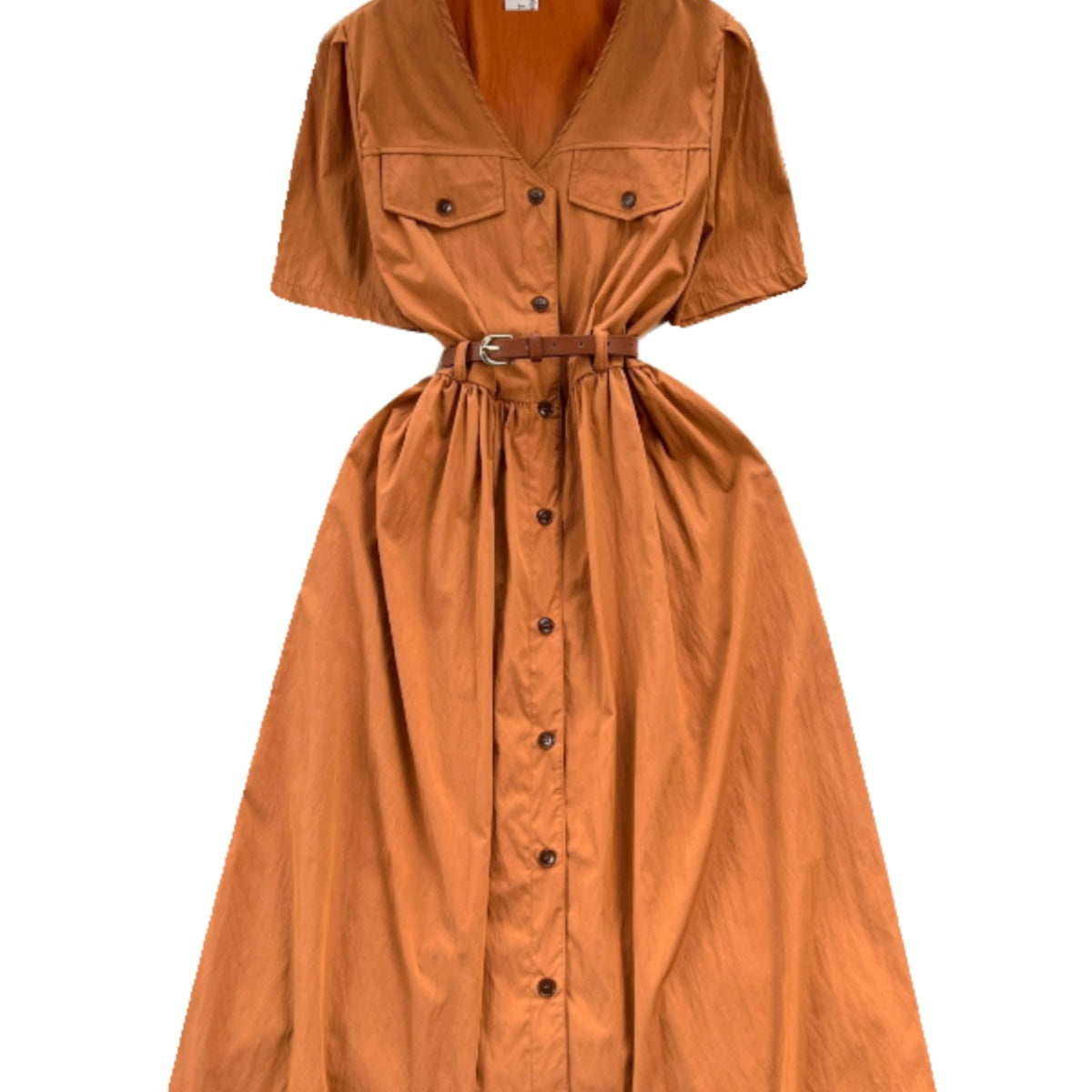 Korean Style Single-breasted Shirt Dress