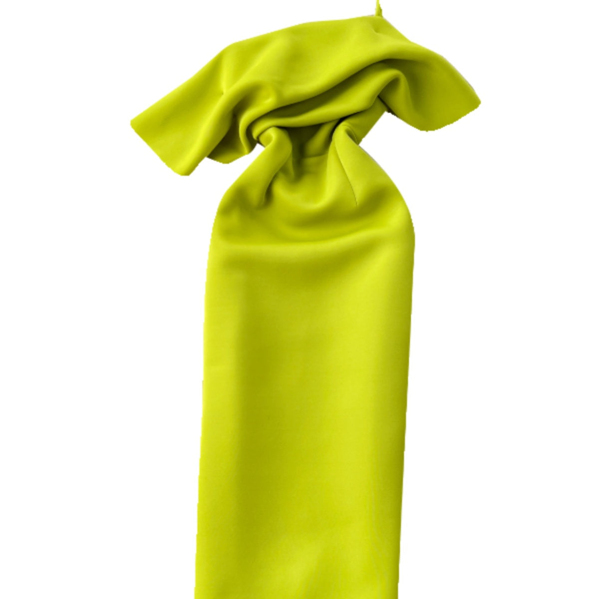 Slant Neckline Ruffled Green Dress
