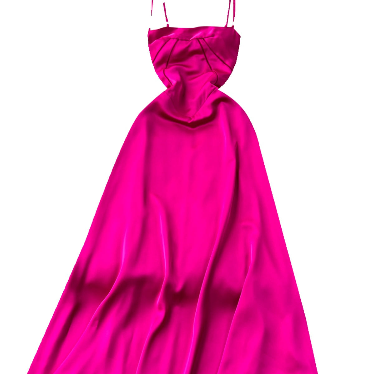 Elegant Rose Red Satin Slip Dress
