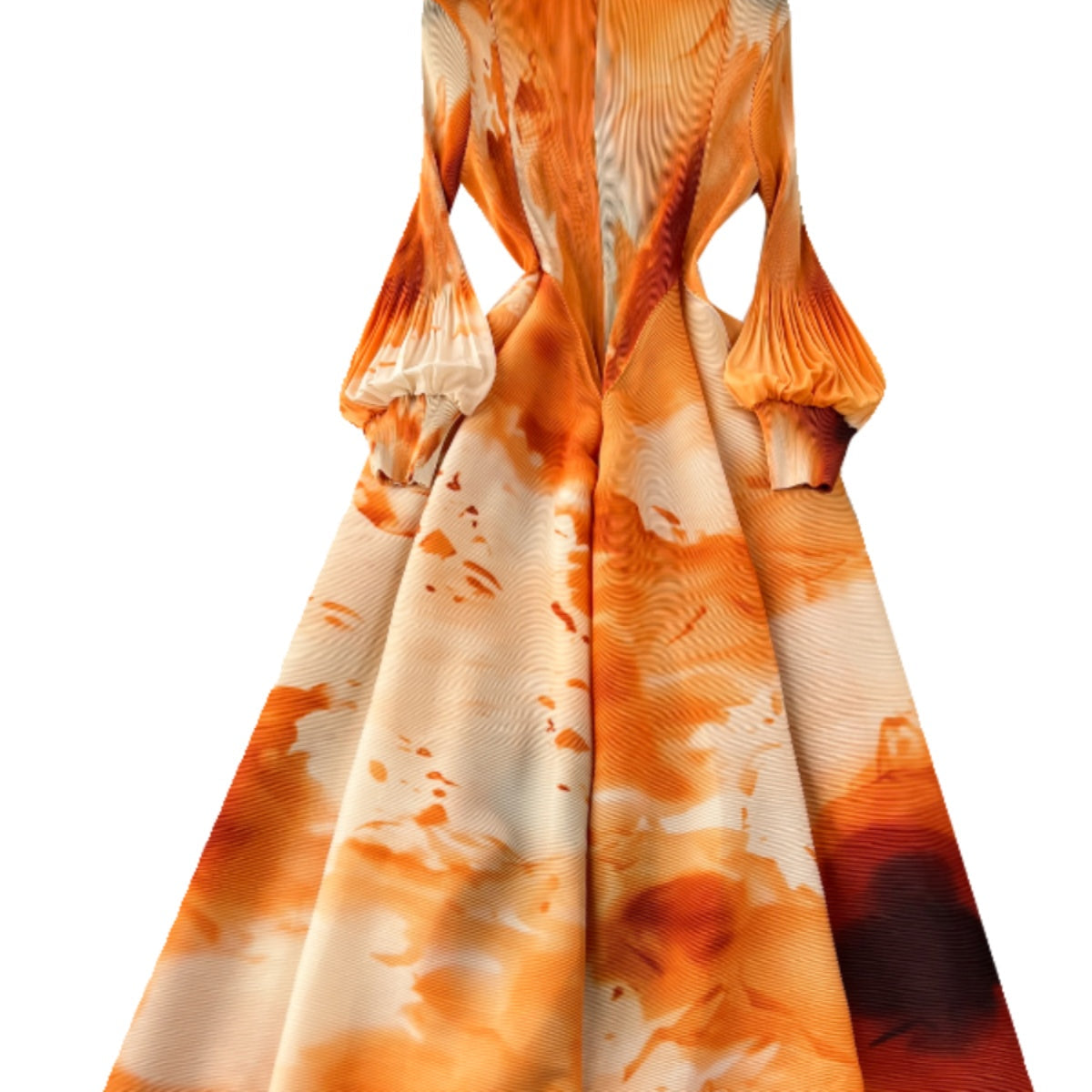 French Style Tie-dye Printed Dress