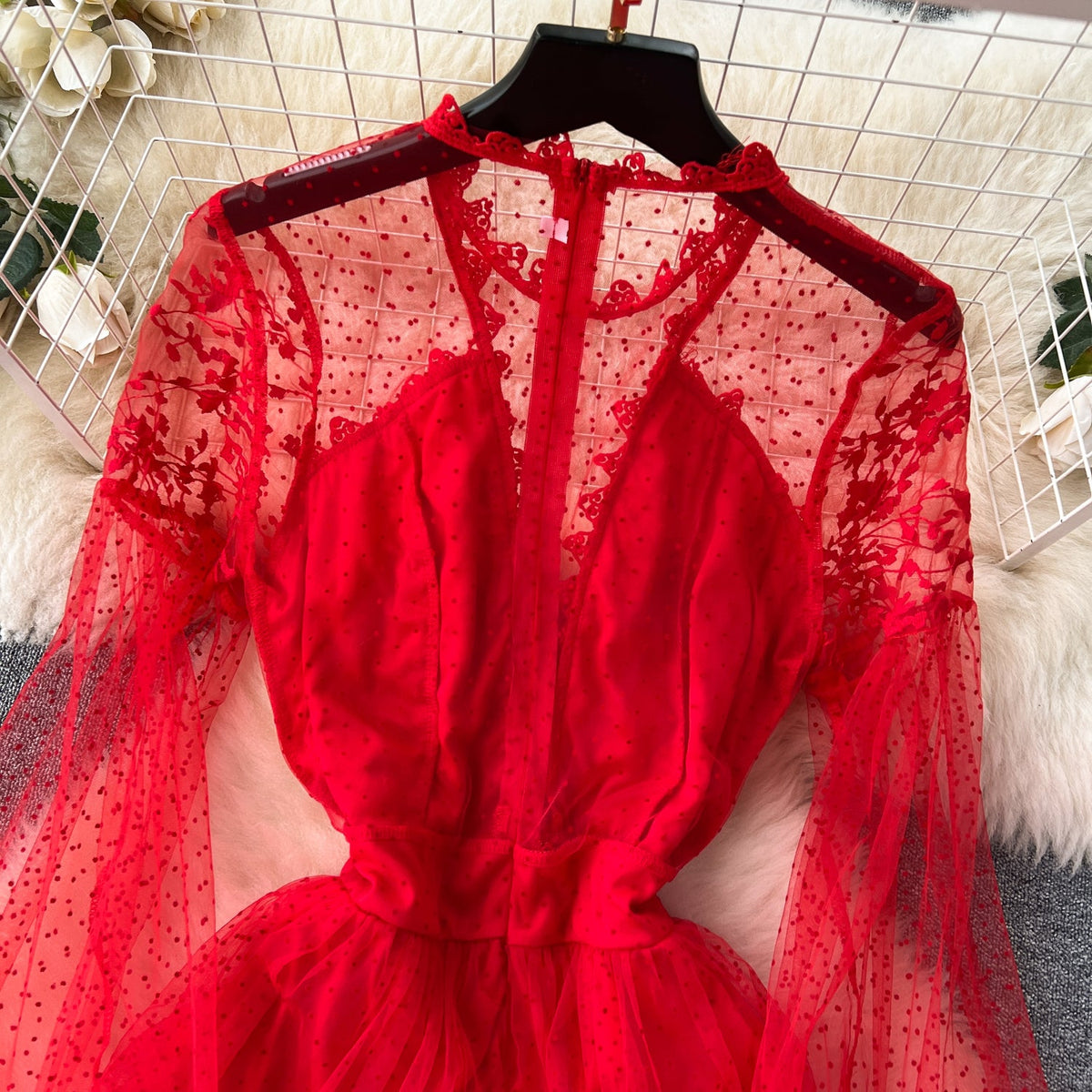 Fairy V-neck Mesh Layer Dress