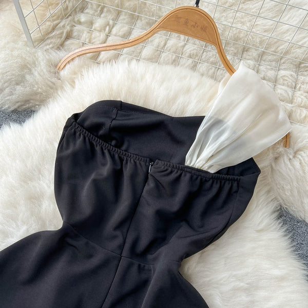 Black&White Clashing A-line Princess Dress