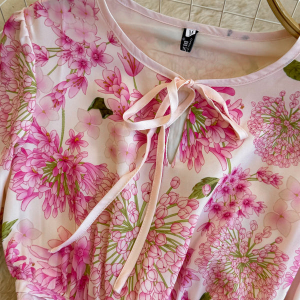 Fairy Lace-up Pink Floral Dress