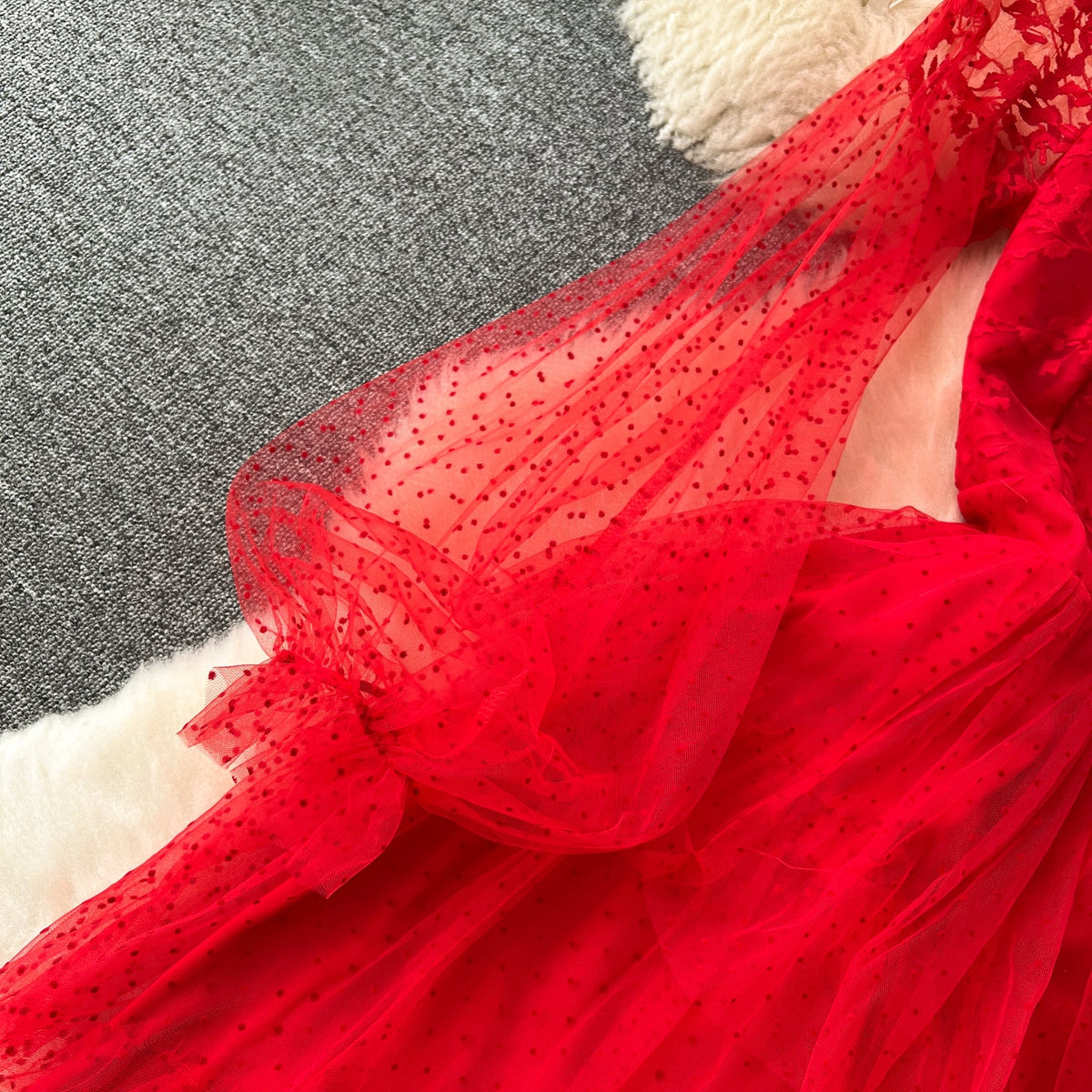 Fairy V-neck Mesh Layer Dress