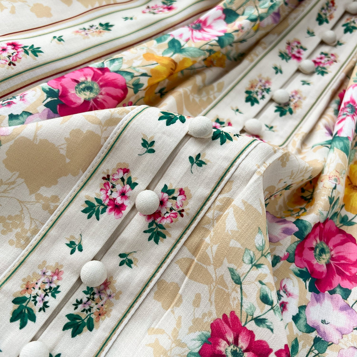 Courtly Floral Shirt Dress with Belt