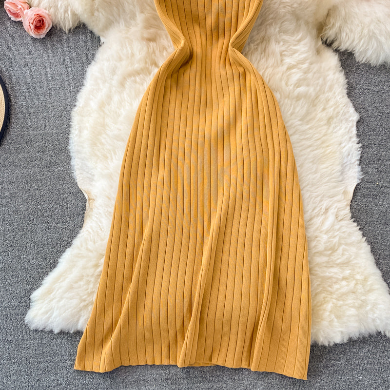 Sleeveless Stretchy Knitted Dress