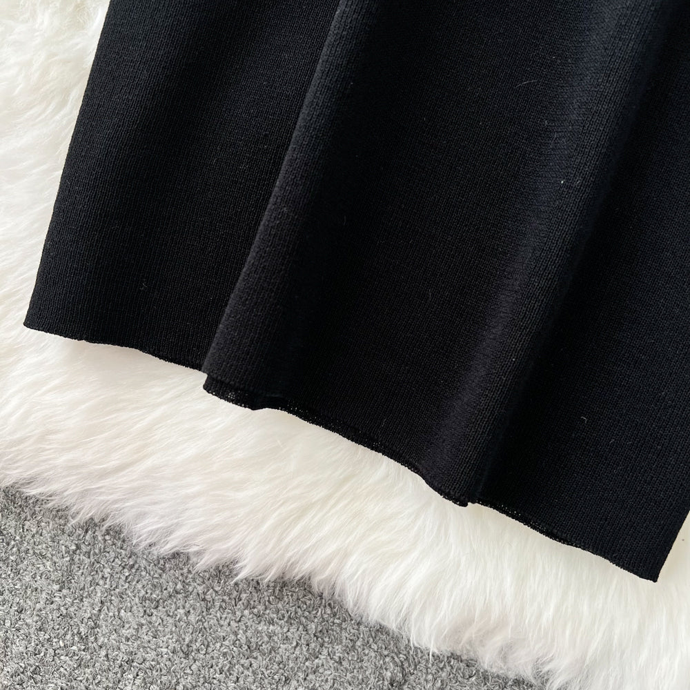 Crew Neck Smock&Slip Dress Knitted 2Pcs