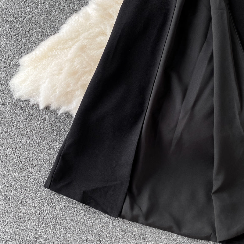 Sexy Backless Split Black Dress