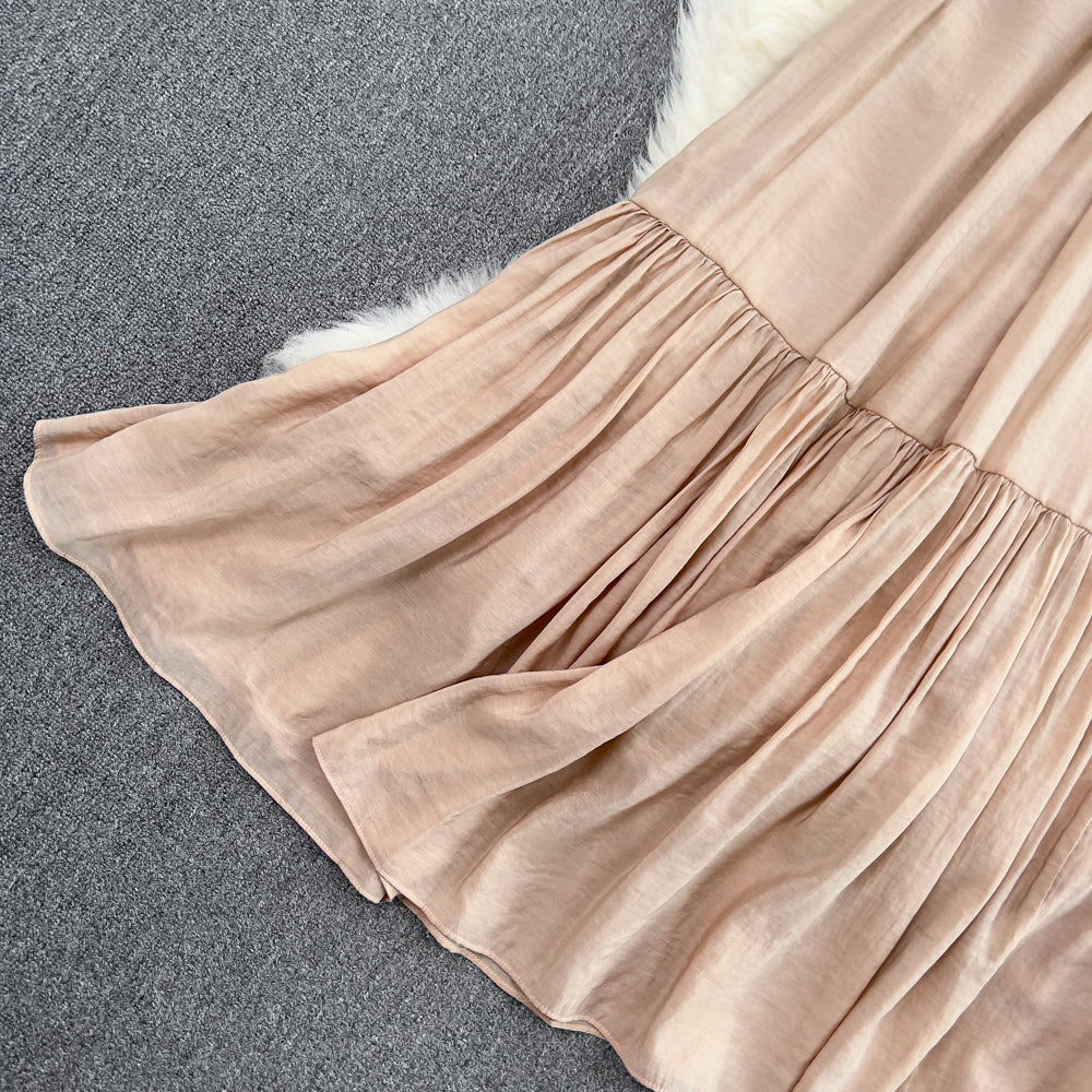 High-end Lapel Lace Patchwork Dress