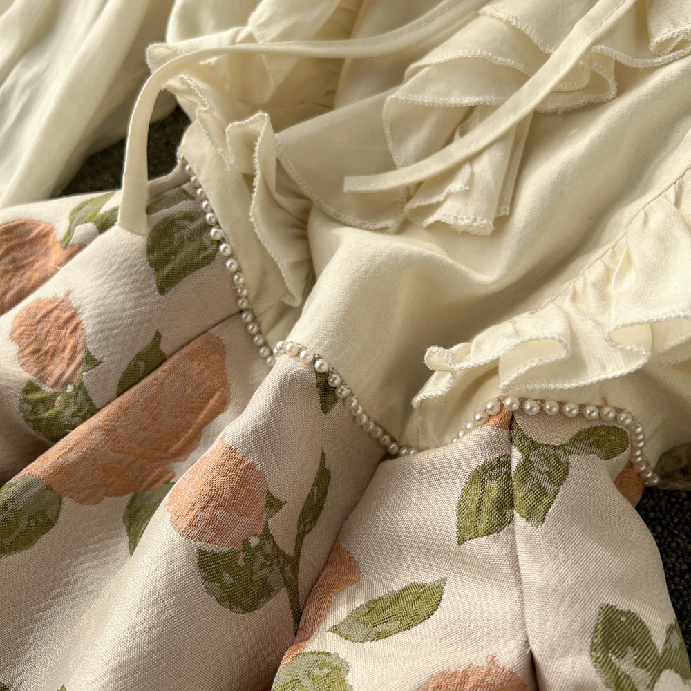 Mori Ruffled Patchwork Floral Dress