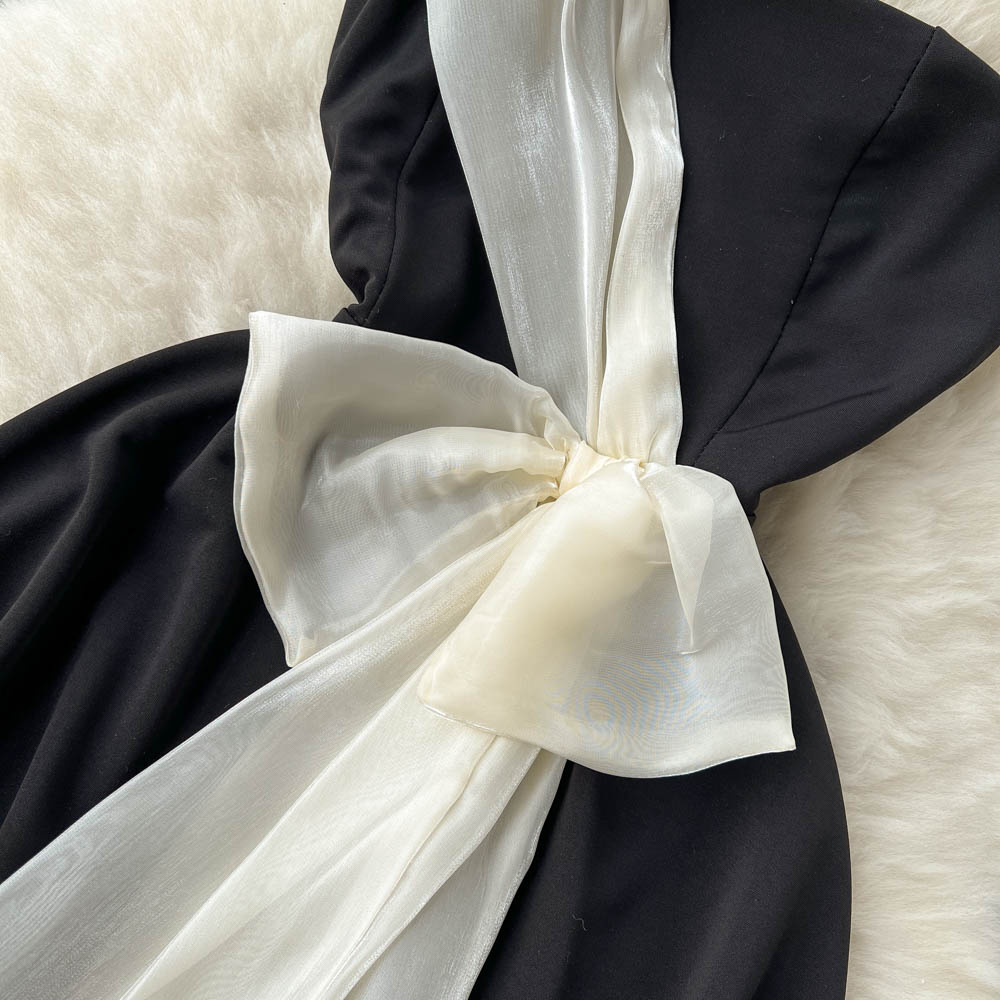 Black&White Clashing A-line Princess Dress