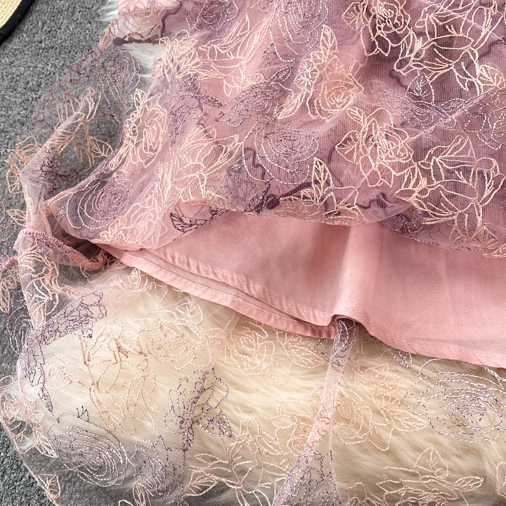 Fairy Beaded Lace Puffy Dress