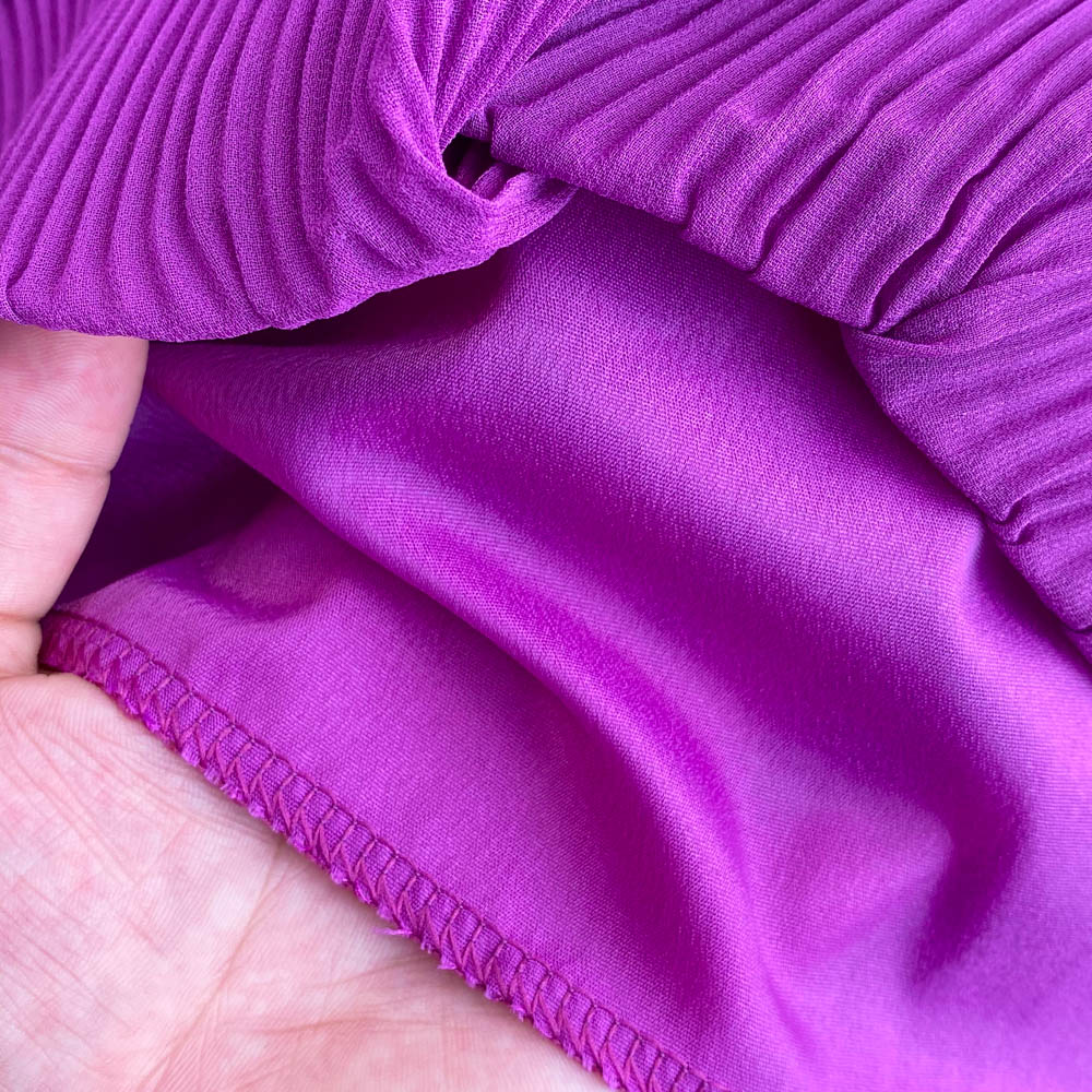 Vintage Ruffle Puffy Sleeve Pleated Dress