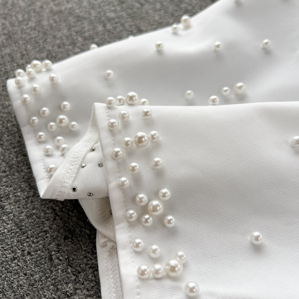Furry Off-shoulder Beaded Party Dress