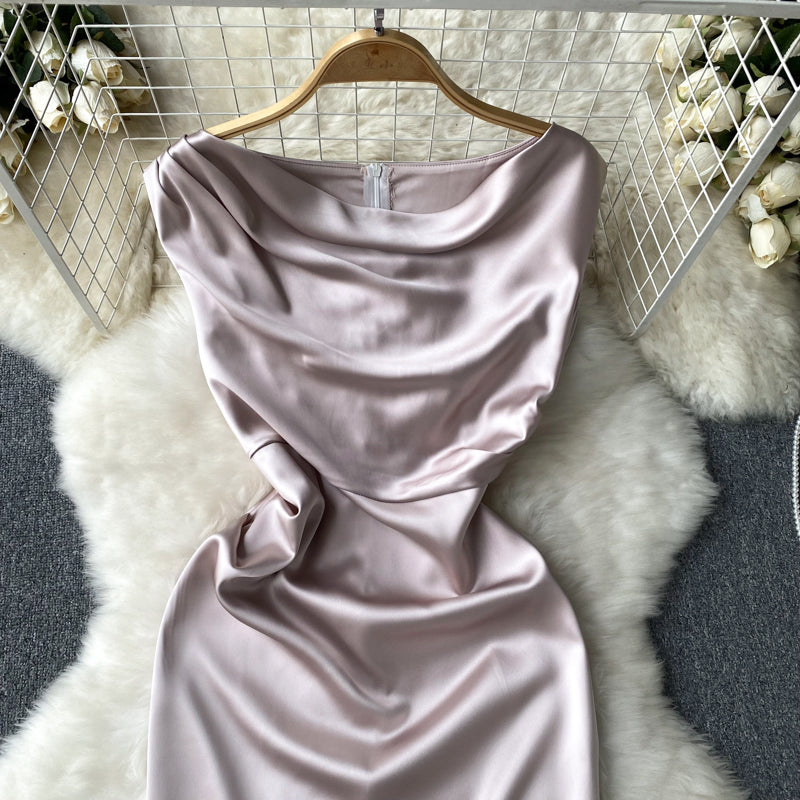 Elegant Slim Fit Satin Dress
