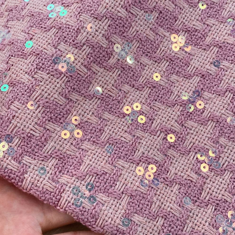 Lace Patchwork Sequin Tweed Dress