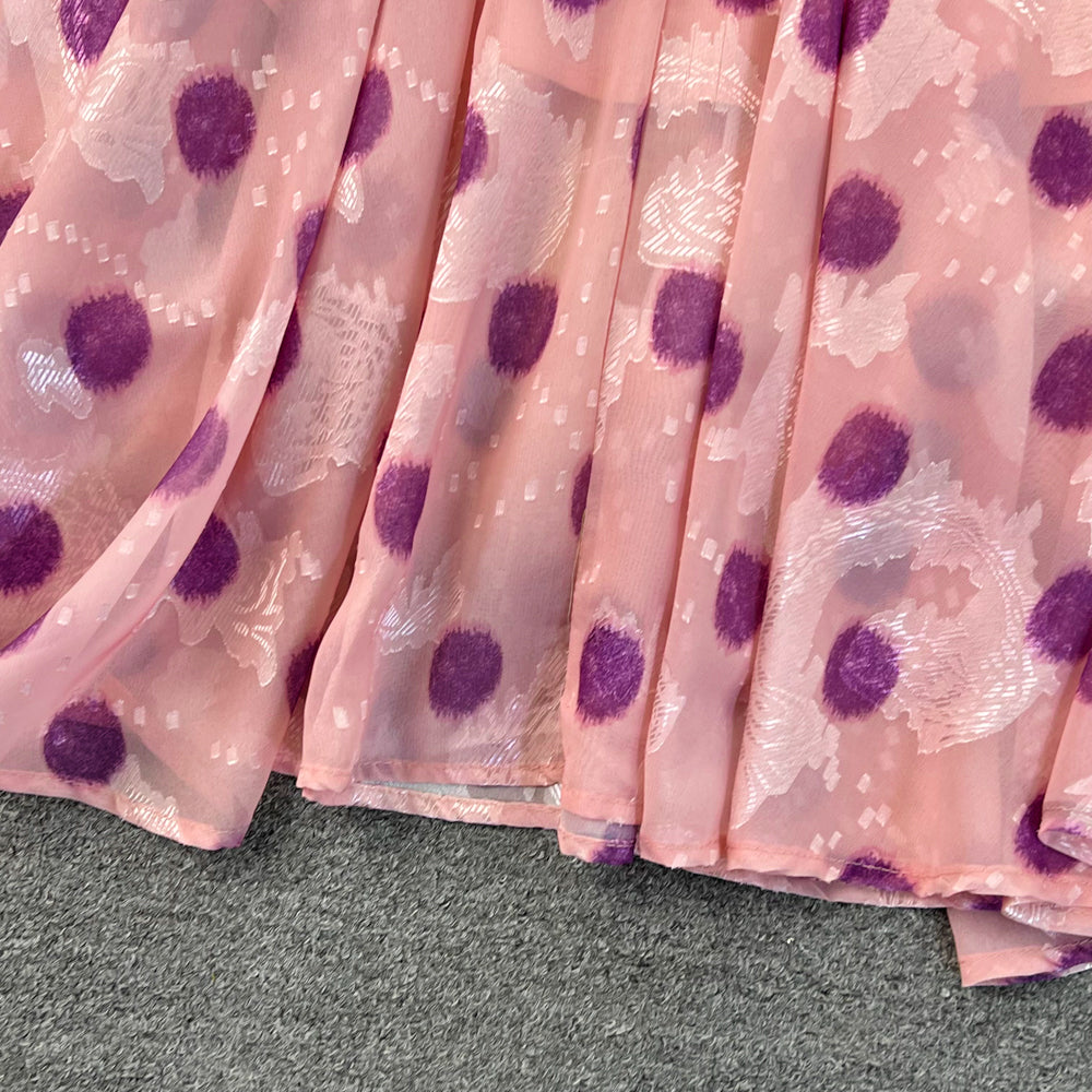 Ruffled Sleeve Polka Dot Shirt Dress