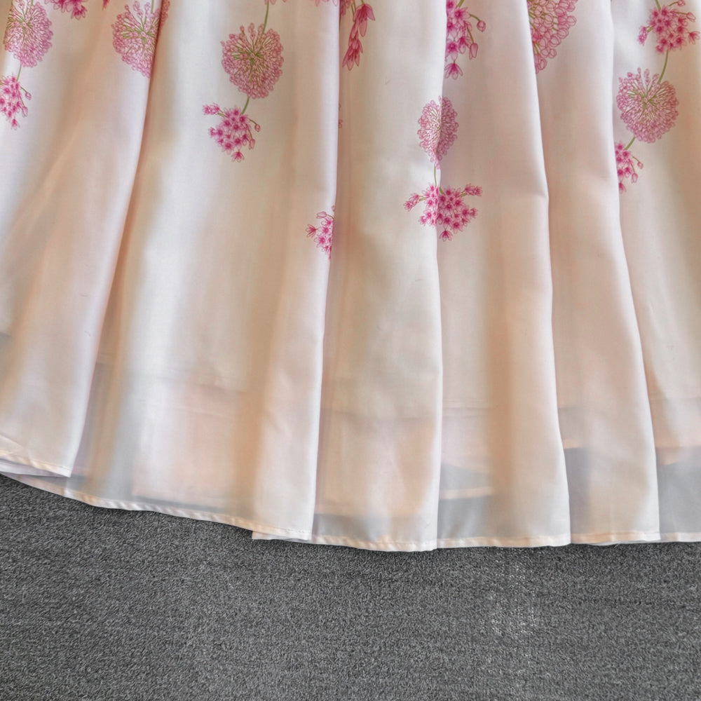 Fairy Lace-up Pink Floral Dress