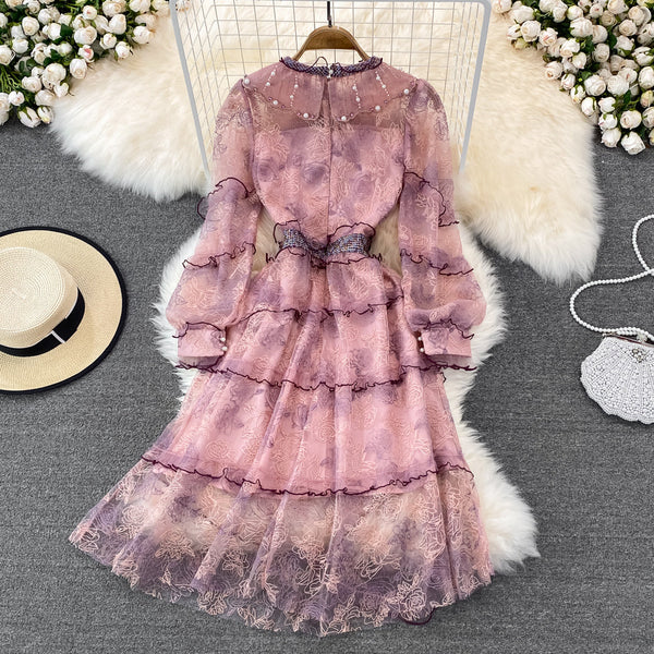 Fairy Beaded Lace Puffy Dress
