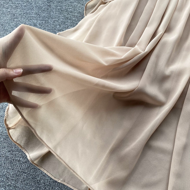 Irregular-designed Patchwork Chiffon Dress