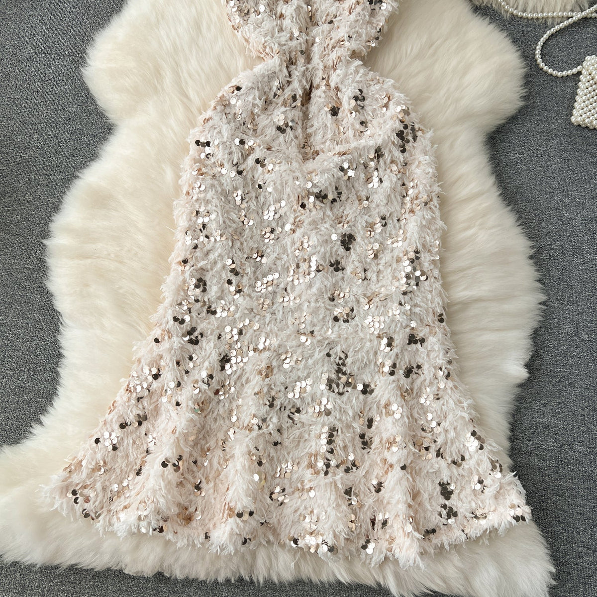 High-end Sequined Fishtail Slip Dress