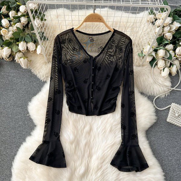 Printed Cardigan & Slip Dress Black 2Pcs