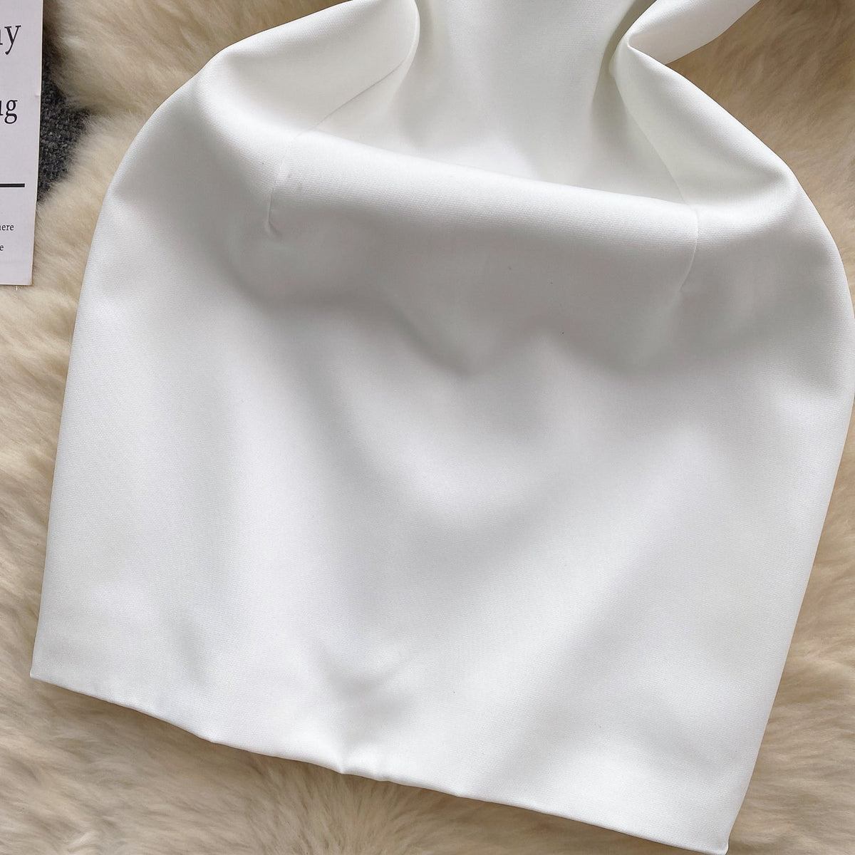 Off-shoulder Black Bow White Dress