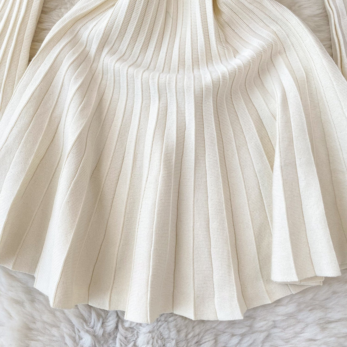 French Style Pleated Knitted Dress