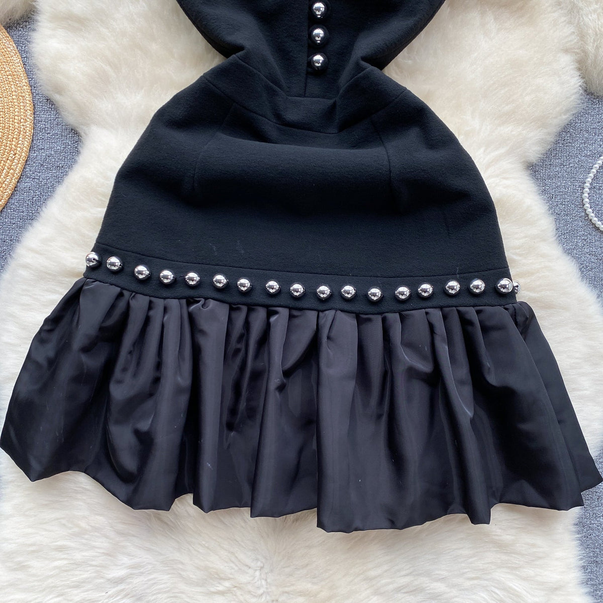 Niche Beaded Black Slip Dress