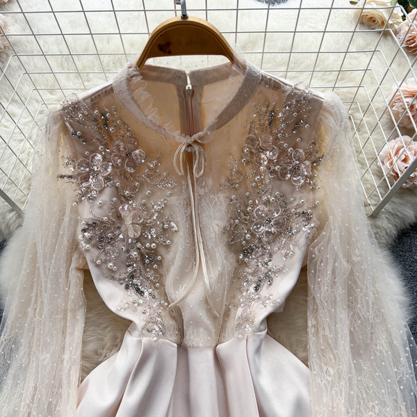Fairy Beaded High-waisted Mesh Dress
