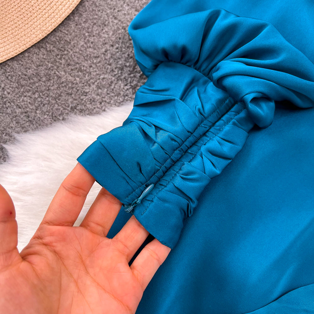 Asymmetric Ruffled Hem A-line Dress